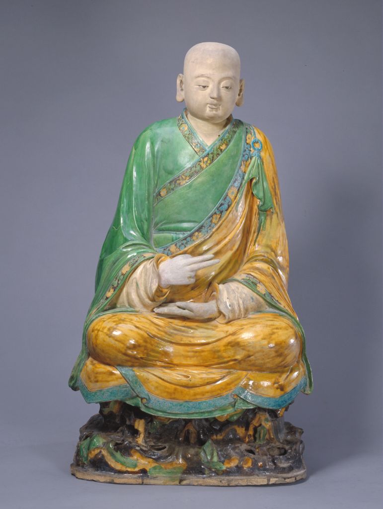 图片[1]-Three color glazed Arhat statue-China Archive